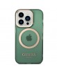 Guess iPhone 14 Pro Max Hülle Case Cover MagSafe Translucent Grün