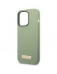 Guess iPhone 14 Pro Max MagSafe Case Silicone Metal Plate Green