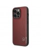Mercedes iPhone 14 Pro Case Cover Wave Patern Leather Red