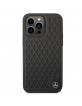 Mercedes iPhone 14 Pro Max Case Cover Leather Stars Pattern Black