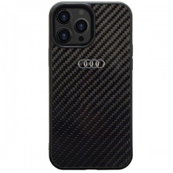 Audi iPhone 13 Pro Case Cover R8 Carbon Fiber Black