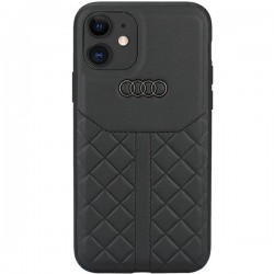 Audi iPhone 12 / 12 Pro Case Cover Q8 Real Leather Black