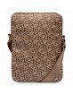 Guess Bag 10 Inch GCube Stripe Tablet Saffiano Brown