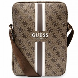 Guess Bag 10 Inch 4G Stripes Tablet Bag Saffiano Brown