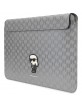 Karl Lagerfeld Notebook Tablet Bag 14" Saffiano Monogram Ikonik Silver
