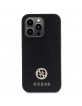 Guess iPhone 13 Pro Max Hülle Case Cover 4G Strass Metall Logo Schwarz