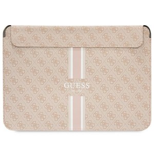 Guess Notebook / Tablet 14" Hülle Sleeve 4G Printed Stripes Rosa Pink