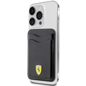 Ferrari Wallet Card Slot MagSafe PU Leather 2023 Collection Black