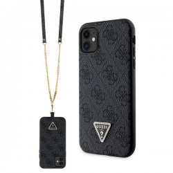 Guess iPhone 11 Case Cover 4G Logo Strap Chain Black