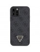 Guess iPhone 12 / 12 Pro Case Cover 4G Logo Strap Chain Black