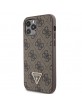 Guess iPhone 12 / 12 Pro Case Cover 4G Logo Strap Chain Brown