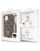 Guess iPhone 12 / 12 Pro Hülle Case Cover 4G Logo Strap Kette Braun