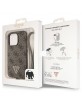 Guess iPhone 13 Pro Hülle Case Cover 4G Logo Strap Kette Braun