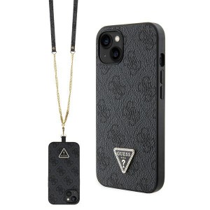 Guess iPhone 13 Case Cover 4G Logo Strap Chain Black