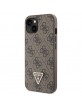 Guess iPhone 13 / 14 / 15 Hülle Case Cover 4G Logo Strap Kette Braun