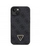 Guess iPhone 14 Case Cover 4G Logo Strap Chain Black