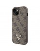 Guess iPhone 14 Case Cover 4G Logo Strap Chain Brown