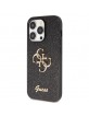 Guess iPhone 14 Pro Max Case Cover Glitter Script Big 4G Black