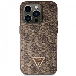 Guess iPhone 14 Pro Max Case Cover 4G Logo Strap Chain Brown