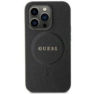 Guess iPhone 13 Pro Max Hülle Case Cover MagSafe Saffiano Schwarz