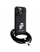 Karl Lagerfeld iPhone 14 Pro Hülle Case Metal Karl Choupette Schwarz