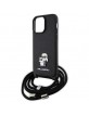 Karl Lagerfeld iPhone 14 Pro Max Case Metal Karl Choupette Black