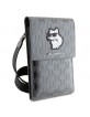 Karl Lagerfeld Smartphone Bag Saffiano Monogram Choupette Silver
