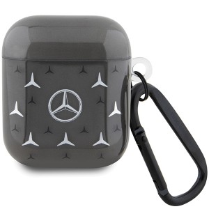 Mercedes AirPods 1 / 2 Case Cover Large Star Pattern Black