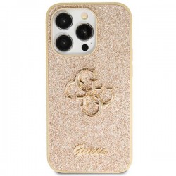 Guess iPhone 11 Case Cover Glitter Script Big 4G Gold