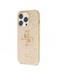 Guess iPhone 14 Pro Case Cover Glitter Script Big 4G Gold