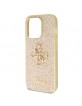 Guess iPhone 14 Pro Hülle Case Cover Glitter Script Big 4G Gold