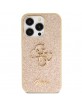Guess iPhone 14 Pro Max Case Cover Glitter Script Big 4G Gold