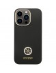 Guess iPhone 13 Pro Max Hülle Case Cover 4G Strass Logo Silikon Schwarz