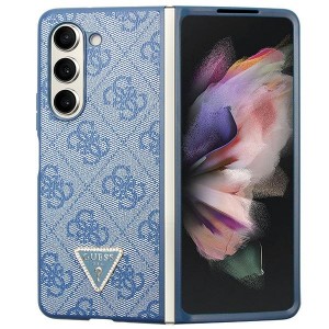 Guess Samsung Z Fold5 Hülle Case Cover 4G Diamond Triangle Blau