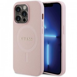 Guess iPhone 13 Pro Max Case Cover MagSafe Saffiano Pink