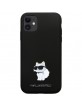 Karl Lagerfeld iPhone 11 Case Cover Silicone Metal Pin Choupette Black