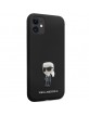 Karl Lagerfeld iPhone 11 Hülle Case Silikon Metal Pin Ikonik Schwarz