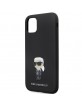 Karl Lagerfeld iPhone 11 Case Cover Silicone Metal Pin Ikonik Black