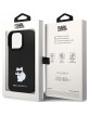 Karl Lagerfeld iPhone 13 Pro Hülle Case Silikon Metal Pin Choupette Schwarz