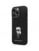 Karl Lagerfeld iPhone 13 Pro Hülle Case Silikon Metal Pin Ikonik Schwarz