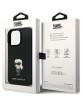 Karl Lagerfeld iPhone 14 Pro Max Case Cover Silicone Metal Pin Ikonik Black