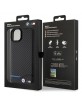 BMW iPhone 15 Plus Case Cover M Power Carbon Leather Black