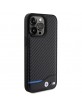 BMW iPhone 15 Pro Max Case Cover M Power Carbon Leather Black