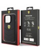 Ferrari iPhone 15 Pro Hülle Case Cover Quilted Echtleder Schwarz