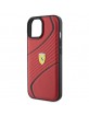 Ferrari iPhone 15 Hülle Case Twist Cover Metal Logo Rot