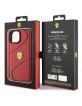 Ferrari iPhone 15 Hülle Case Twist Cover Metal Logo Rot