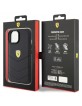Ferrari iPhone 15 Hülle Case Cover Quilted Echtleder Schwarz