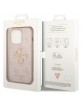 Guess iPhone 15 Pro Case Cover Big Metal Logo 4G Pink
