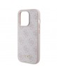 Guess iPhone 15 Pro Case Cover 4G Metal Gold Logo Pink