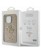 Guess iPhone 15 Pro Hülle Case Cover Glitter Big Metal Logo 4G Gold
